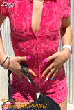 Sexy Button Romper Jumpsuit Women Tie Dye Casual Homewear Outfits Lounge Wear Pajamas Shorts Playsuit Summer