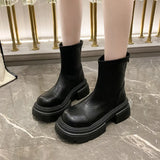Boots British Style Short Boots Autumn Winter New Rear Zipper Small Chelsea Skinny