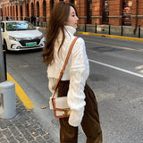 Sweater Women Spring Autumn Solid Simple Cropped All-match Comfortable Fashion Korean Style Leisure Casual Student