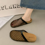 Woven Woven Half Slippers Women Summer Wear 2025 New French Dress Cool Slippers Roman Sandals