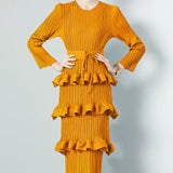 Folded Dress Woman 2025 New Design Feel Fat Mm Fashion Temperament Reduction Cake