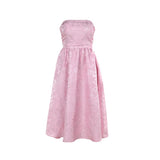 Zingj Women's New Temperament Sexy Slim Jacquard Satin Wipe Chest Money Dress