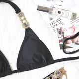 Zingj New Swimsuit Crystal Diamond Swimming Suit Sexy Swimsuit Metal Accessories
