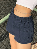 Vintage Low Rise Asymmetric Cargo Shorts- Outfit