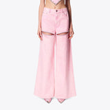 Zingj Design Sense Set Diamond Wide Leg Pants Spring 2024 New Fashion High Waist Nail Bead High Sense Jeans