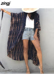 Beach Cover Ups for Swimwear Women Blouse Black Tie Dye Swimsuit Cape Casual Loose 2023Beachwear Outfits
