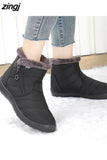 Boots Women Ankle Boots Cotton Fabric Femmes Bottes Plush Shoes Ladies Booties Waterproof Shoes Buty