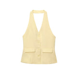 Autumn New Back Hanging Neck Vest 8364532 Broad Leg Pants
