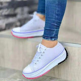 Children's Spring And Autumn 2025 New Canvas Shoes Breathable High-Help Casual Women's Shoes Thick Soles Lace Casual