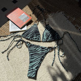 2025 New Zebra-Print Metal Accessories Sexy Suspension Swimsuit