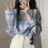 Zingj Round Collar Long-Sleeved T-Shirt Women's Wear Autumn 2024 New Design Sense Loose Students On Clothes Female Ins