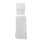 Zingj Summer New Fashion Temperament Casual Sexy Two-Piece Round Collar Short Vest