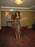 Spring And Summer New Flavy Lace Leopard Fish Bone Repair Small Fish Tail Sexy Bag Hip Dress