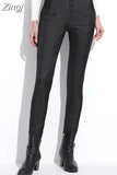 Women Winter Pant High Waist Duck Down Warm For Ladies Work Casual Slim Womens Formal Trousers Long Black Pants Women's