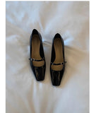 First-In-One High Heel Women 2025 New Coarse Heel Single-Shoe Temperament Light-Mouthed Mary Jane Women's