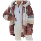 Women's Loose Plush Multi-color Hooded