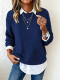 Sheintemu Autumn And Winter Long-Sleeved Round-Neck Casual Burst
