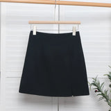 Open Forked-But Hip Anti-Walking A-Word Short Skirt Woman 2025 Suit Fabric Thin A-Dress Skirt