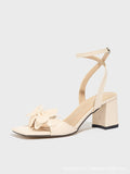 Women's High-Heeled Shoes Three-Dimensional Bow Bow Head Thick With Spring And Summer Fashion Night Party Wedding Campus Apricot