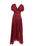 New Fashion Name Yuanfeng High-End Sense V-Neck Waist Drill Waistless Long Dress Women's Autumn And