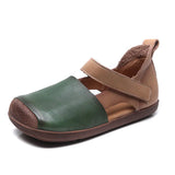 Layer Cowhite Shoes Soft Sole National Wind Flat-Soled Sports Sandals Summer Women's Roman Beach