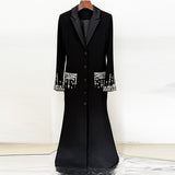 Star Fashion Heavy Industry Nails Studded Suit Dress Red Dress Fishtail
