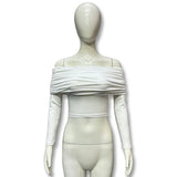 Sexy Fashion Collar T-Shirt Folded Umbilical