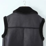 Women's Clothing Explosion Street Fashion Locomotive Casual Loose Collar Imitation Leather