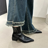 Short Boots Women's New 2025 Autumn / Winter Women's Boots Fashion Thick Heel Thin Boots Niche Design Martin