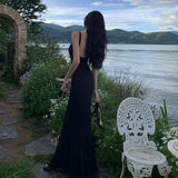 Zingj Shot Show Back Atmosphere Feeling Sling Dress Female Design Sense French Temperament Show Thin Fish Tail Dress Clear Cold