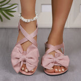 Sandals Women's Summer New Soft-Soled Bow Flat And A Word Sandals Fashion Wear Sweet Cool