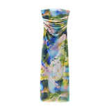 New Printing Net Folding Body Thoracic Dress
