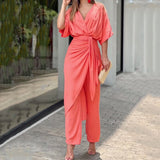 Women's Wear Ins With V-Neck Temperament Long-Sleeved Fashion Suit Women's Two-Piece Set