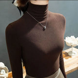 Zingj Skin High Collar German Velvet Bottom Shirt Women's New Autumn Add Velvet Add Thick Slim Inside With Pile Collar