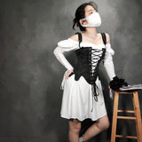 Autumn New Fashion Strap Fish Boned Deflower Petals Waist Corset Body Sleeveless Sexy