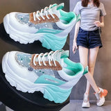 New Summer High-Up Small White Shoes Women's Spring Net Casual Sneakers Breathable Old Dad Shoes Net