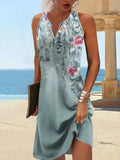 Summer Wish Casual Wind A-Shaped Dress Sleeveless Vest V-Neck Dress