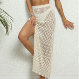 Yang Hollow Open Fork Sexy Beach Resort Dress Sunscreen