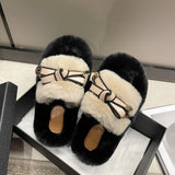 Fire Fur Slippers Women Wear 2025 Spring And Autumn New High-End Thick Background To Increase The Word Cotton