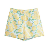 Women's INS Burst Linen-Blend Printed Shorts