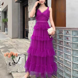 Light Yarn Bare Back Sweet Wooden Ear Slings Long Shaft Fairy Air Mesh Irregular