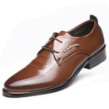 Zingj Men's Plus Size Leather Shoes Pointed Fashion Business Dress Men's Shoe Barber Shoe Size 37