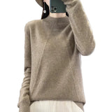 And Winter Yang Sweater Knitted Jersey Outside Wearing Lazy Wind Senior Women's Half-High Collar