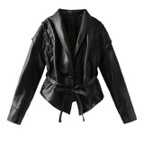 Women's Explosive Retro Casual Leather Jacket Jacket - High Quality