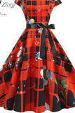 Christmas Women Summer Short Sleeve Elegant Vintage Xmas Party Dresses Robe Femme Casual Vestidos with