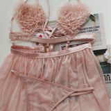 Pajamas Flower Three-Dimensional Pajamas Pentant Lovely Lovely Sexy Net纱 Ajamas