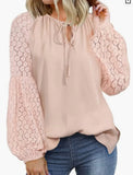 Casual Shirts for Women O-neck Long Sleeve Loose Shirt White Blouse Women's Loose Solid Hollow Lace Tops New