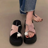 Cover Thick-Bottomed Slippers Women's Summer Wear 2025 New Height 100 With Skirt Ladies Sandals
