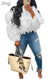 Hot Sale Fashion Women Chiffon Long Sleeve Shirt High Quality Lady Clothes White Chic Sexy Short Women Shirts