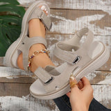 2025 Summer Women's Shoes Large-Size Thick-Sed Casual Sandals With Magic Stickers Women's